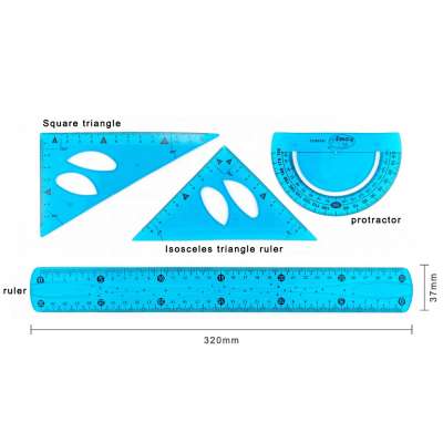 4 pcs Flexible Rulers Soft Shatterproof Plastic Colored Rulers Transparent Office School Rulers for Kids